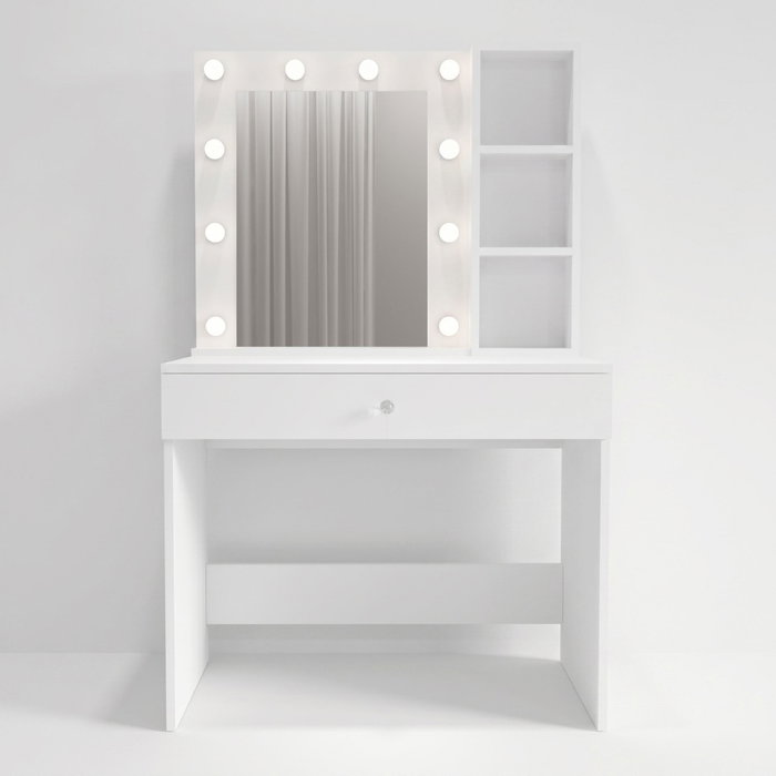Hanah Home Monroe - MO3-W Mesa de Maquillaje Blanca